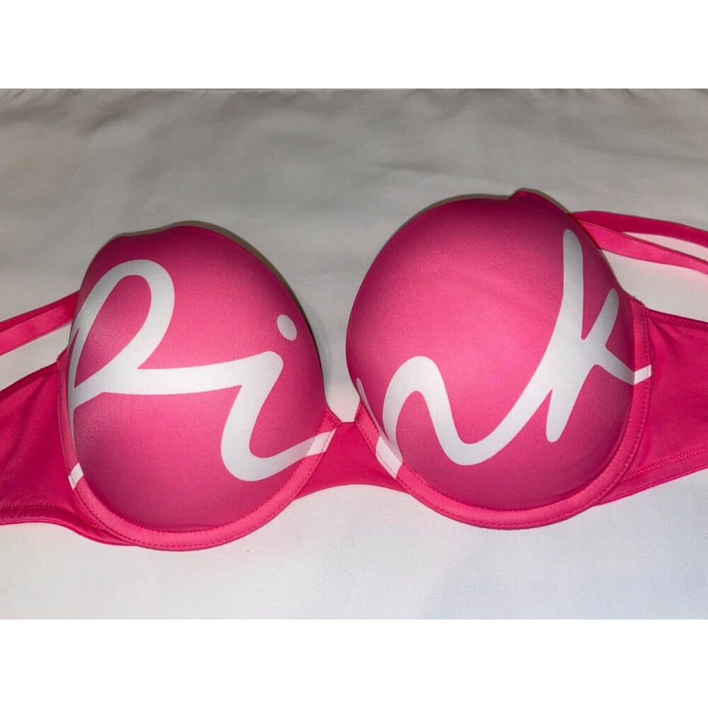 Victoria’s Secret PINK 36D bra wear everywhere Tshirt push up women's Logo NWT